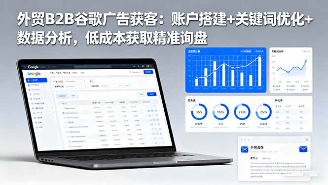 (16389期)外贸B2B 谷歌广告获客:账户搭建+关键词优化+数据分析,低成本获取精准...