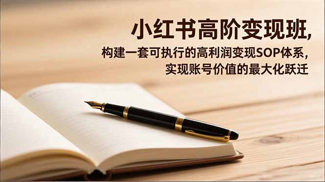 (16633期)小红书高阶变现班,构建一套可执行的高利润变现SOP体系,实现账号价值的最大化跃迁